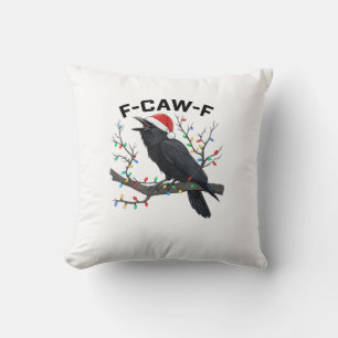 Krähe F-Caw-F Lustige Retro-Weihnachtslichter Sant Kissen