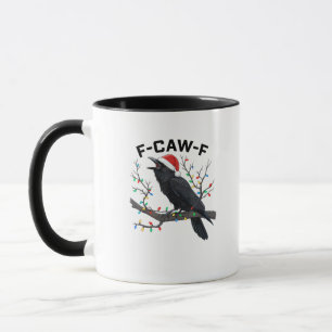 Krähe F-Caw-F Lustige Retro-Weihnachtslichter Sant Tasse