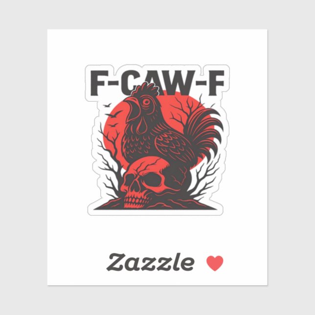 Krähe F-Caw-F Lustiger Gothic-Humor Aufkleber (Blatt)