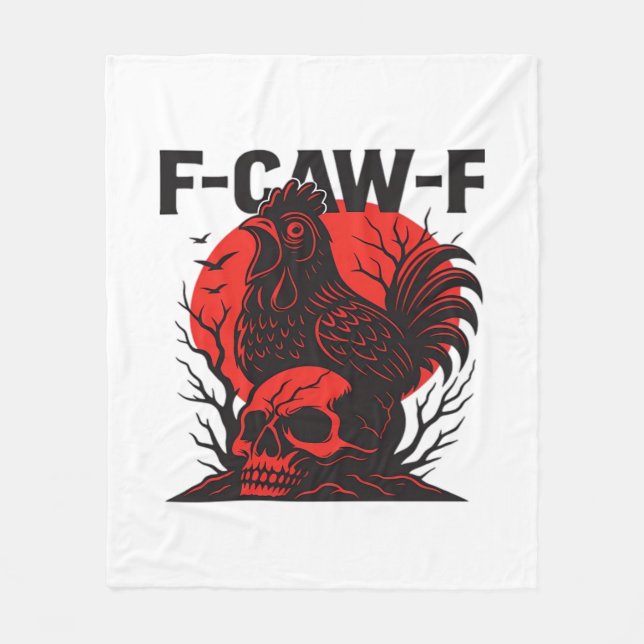 Krähe F-Caw-F Lustiger Gothic-Humor Fleecedecke (Vorderseite)