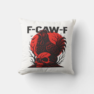 Krähe F-Caw-F Lustiger Gothic-Humor Kissen