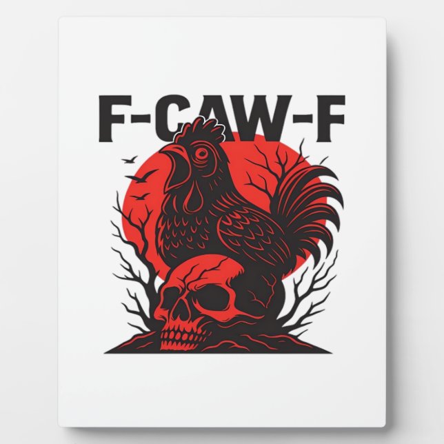 Krähe F-Caw-F Lustiger gothischer Humor Fotoplatte (Vorderseite)