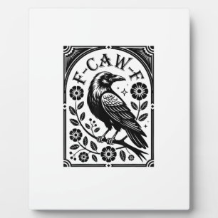 Krähe, F-Caw-F Lustiger Vogel Ästhetik Grafik Fotoplatte