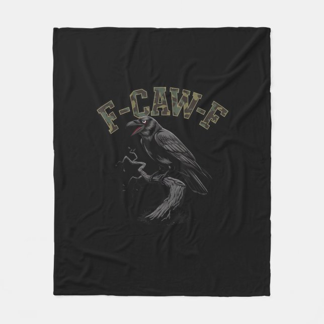 Krähe F-Caw-F Lustiger Vogel Fleecedecke (Vorderseite)
