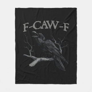 Krähe, F-Caw-F Lustiger Vogel Klassischer Vintage- Fleecedecke