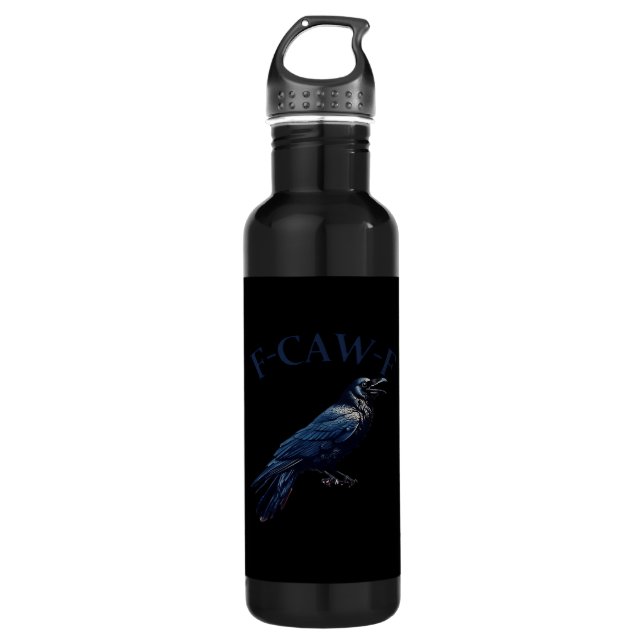 Krähe, F-Caw-F Lustiger Vogel Kreative Casual-Mode Edelstahlflasche (Vorderseite)