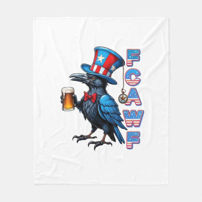 Krähe, F-Caw-F Lustiger Vogel Kreative Casualmode Fleecedecke (Vorderseite)