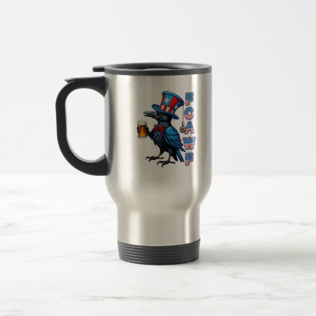 Krähe, F-Caw-F Lustiger Vogel Kreative Casualmode Reisebecher (Links)
