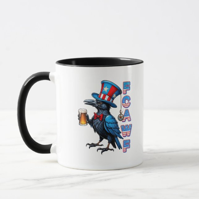 Krähe, F-Caw-F Lustiger Vogel Kreative Casualmode Tasse (Links)
