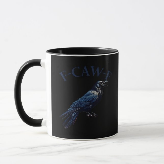 Krähe, F-Caw-F Lustiger Vogel Kreative Freizeitkle Tasse (Links)