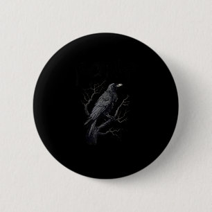 Krähe, F-Caw-F Lustiger Vogel Mond Gothic Erwachse Button