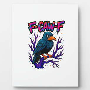 Krähe, F-Caw-F Lustiger Vogel Mond Gothic Erwachse Fotoplatte
