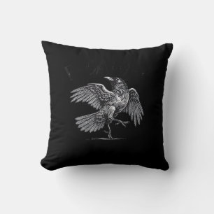 Krähe, F-Caw-F Lustiger Vogel Mond Gothic Erwachse Kissen
