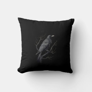 Krähe, F-Caw-F Lustiger Vogel Mond Gothic Erwachse Kissen