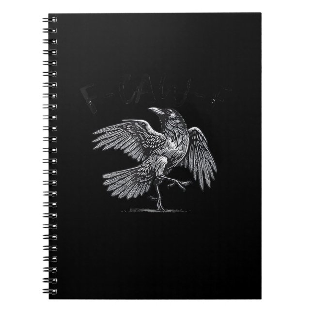 Krähe, F-Caw-F Lustiger Vogel Mond Gothic Erwachse Notizblock (Vorderseite)