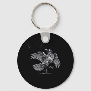 Krähe, F-Caw-F Lustiger Vogel Mond Gothic Erwachse Schlüsselanhänger