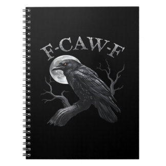 Krähe F-Caw-F Lustiger Vogel Mond Gothic Erwachsen Notizblock