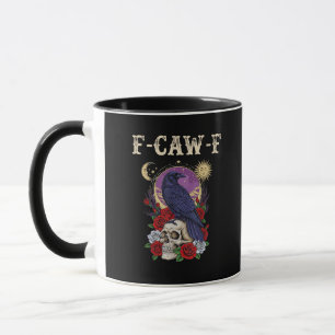 Krähe F-Caw-F Lustiger Vogel Mond Gothic Erwachsen Tasse