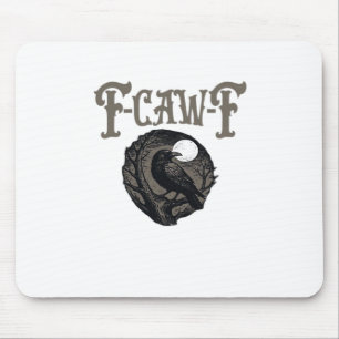 Krähe, F-Caw-F Lustiger Vogel Mond Gothic Retro Gr Mousepad
