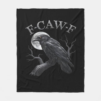 Krähe F-Caw-F Lustiger Vogel Mond Retro Klassiker Fleecedecke