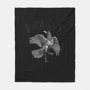 Krähe, F-Caw-F Lustiger Vogel Retro-Grafik Fleecedecke