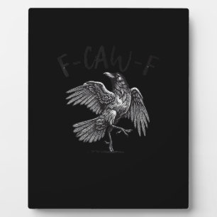 Krähe, F-Caw-F Lustiger Vogel Retro-Grafik Fotoplatte