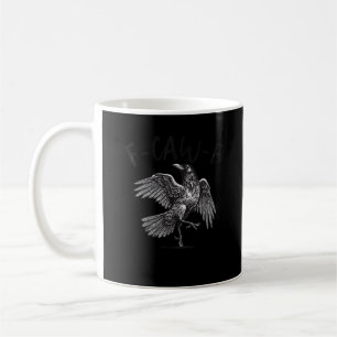 Krähe, F-Caw-F Lustiger Vogel Retro-Grafik Kaffeetasse