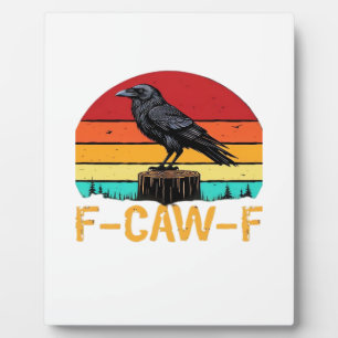 Krähe, F-Caw-F Lustiger Vogel Retro Klassiker Fotoplatte