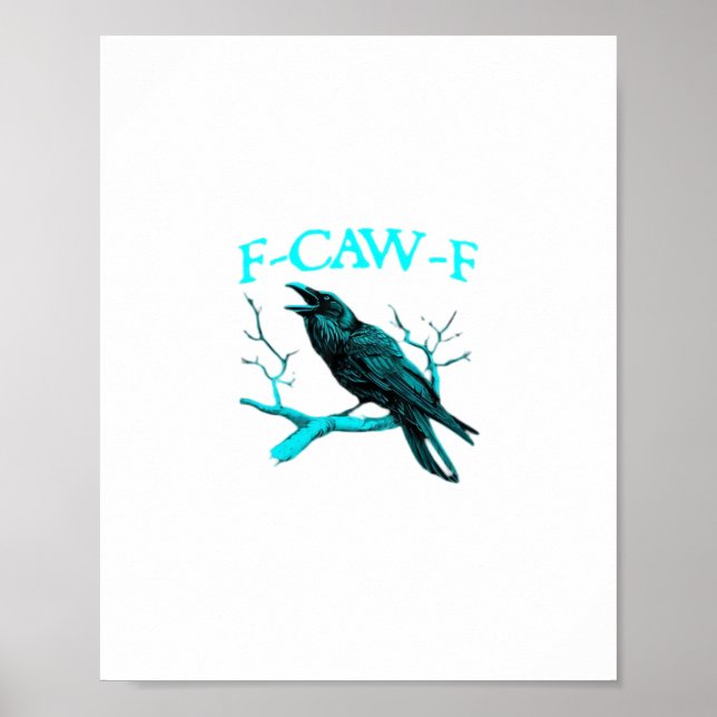 Krähe F-Caw-F Lustiger Vogel Retro Poster (Vorne)