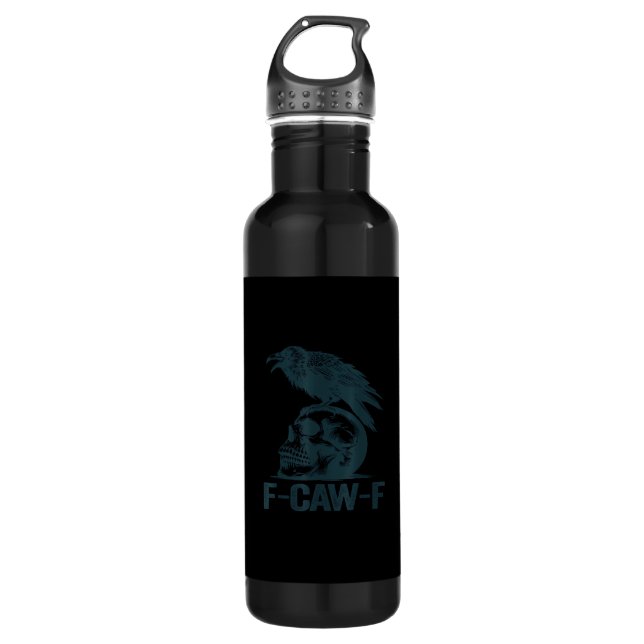 Krähe F-Caw-F Retro Krähenliebhaber Lustig Edelstahlflasche (Vorderseite)