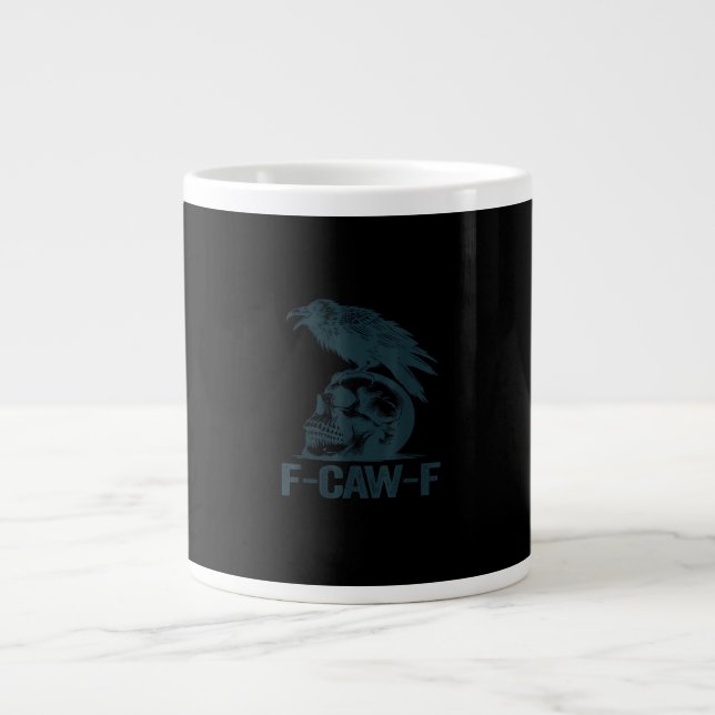 Krähe F-Caw-F Retro Krähenliebhaber Lustig Jumbo-Tasse (Vorderseite)