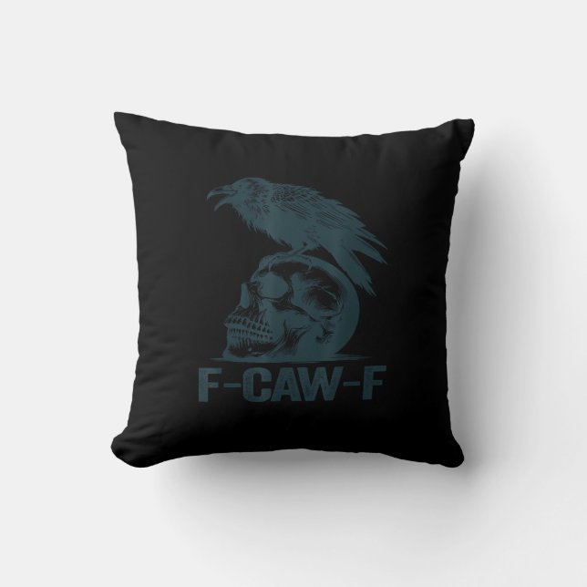 Krähe F-Caw-F Retro Krähenliebhaber Lustig Kissen (Vorderseite)