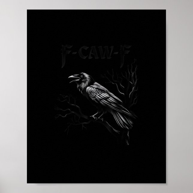 Krähe, F-Caw-F Vogel Retro Klassiker Poster (Vorne)