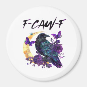 Krähe F Krächz F Lustiger Vogel Mond Gothic Design Magnet