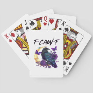 Krähe F Krächzen F Lustiger Vogel Mond Gothic Desi Spielkarten
