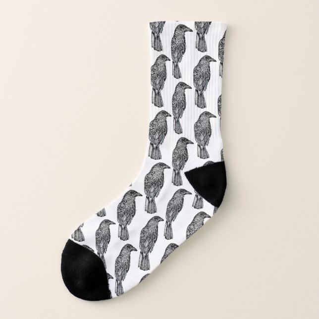 Krähe gemustert socken (Links - Außen)
