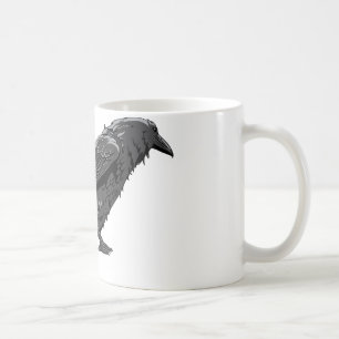 Krähe ~ Krähen-Vogel fertigen Schablone besonders Kaffeetasse
