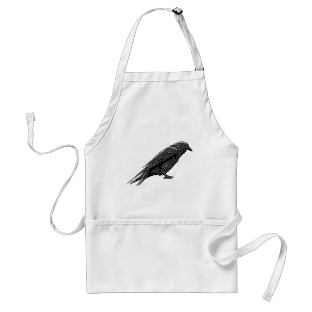 Krähe ~ Krähen-Vogel fertigen Schablone besonders Schürze (Vorne)