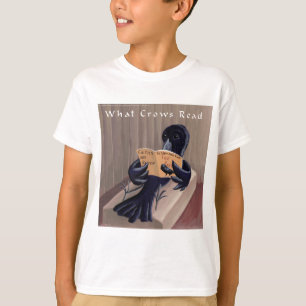 Krähe liest "Der Rabe" lustig T-Shirt