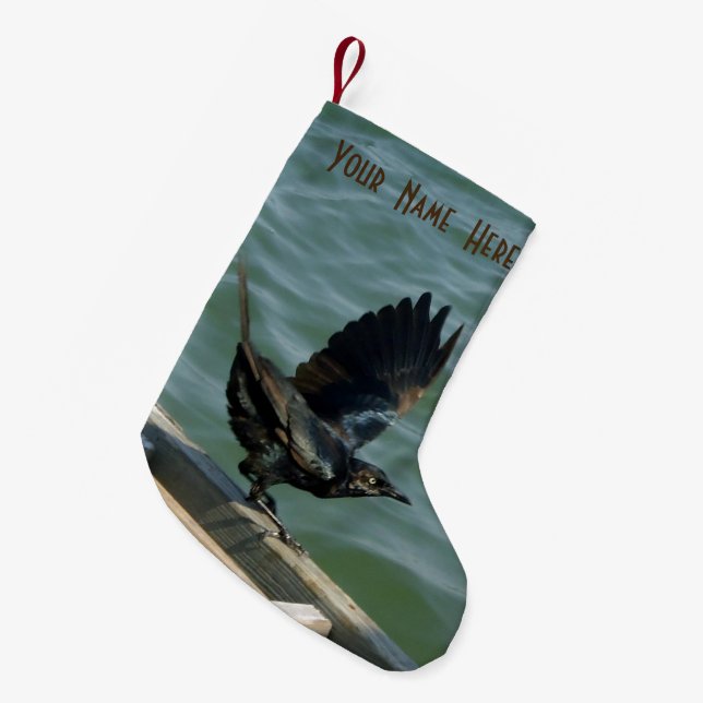 Krähe personalisiert kleiner weihnachtsstrumpf (Vorderansicht (hängend))
