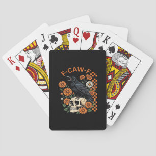 Krähe Rabe F-Caw-F Lustiges Halloween Gothic Kreat Spielkarten