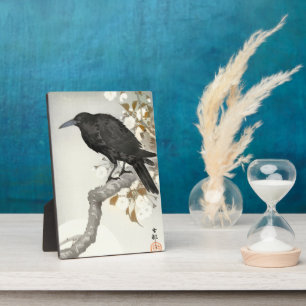 Krähe Rabe Koson Japanischer Vogel Crow Fotoplatte