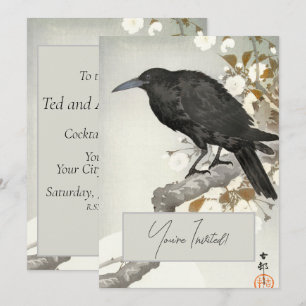 Krähe Rabe Koson japanischer Vogel Krähe Einladung