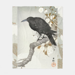 Krähe Rabe Koson Japanischer Vogel Krähe Fleecedecke