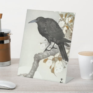 Krähe Rabe Koson Japanischer Vogel Krähe Sockelschild