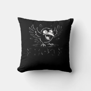 Krähe, Retro F-Caw-F Vogel Krähe Lustige Krähe Vog Kissen