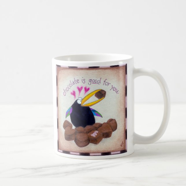 Krähe sagt, dass Schokolade für Sie gut ist Kaffeetasse (Rechts)