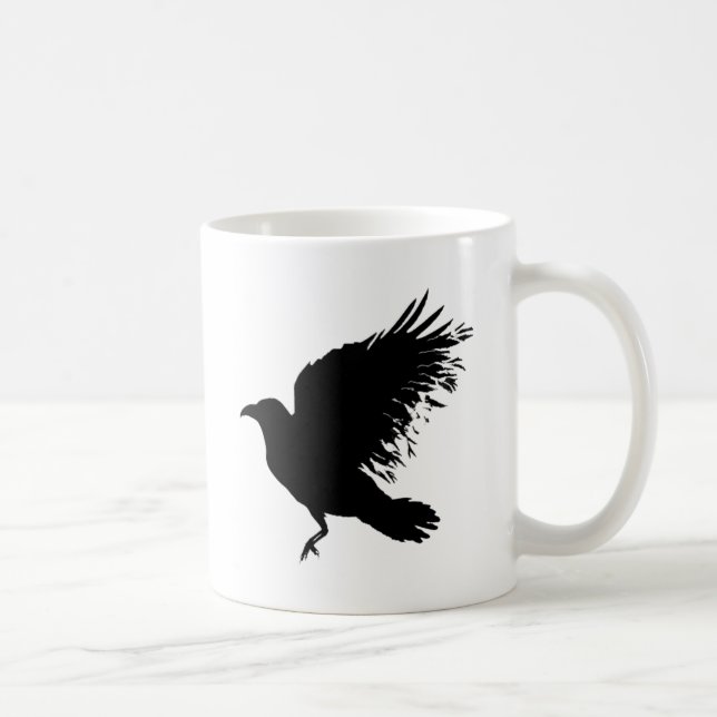 Krähe - schwarz kaffeetasse (Rechts)
