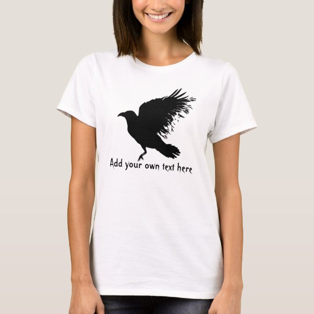 Krähe - Schwarzes T-Shirt (Vorderseite)