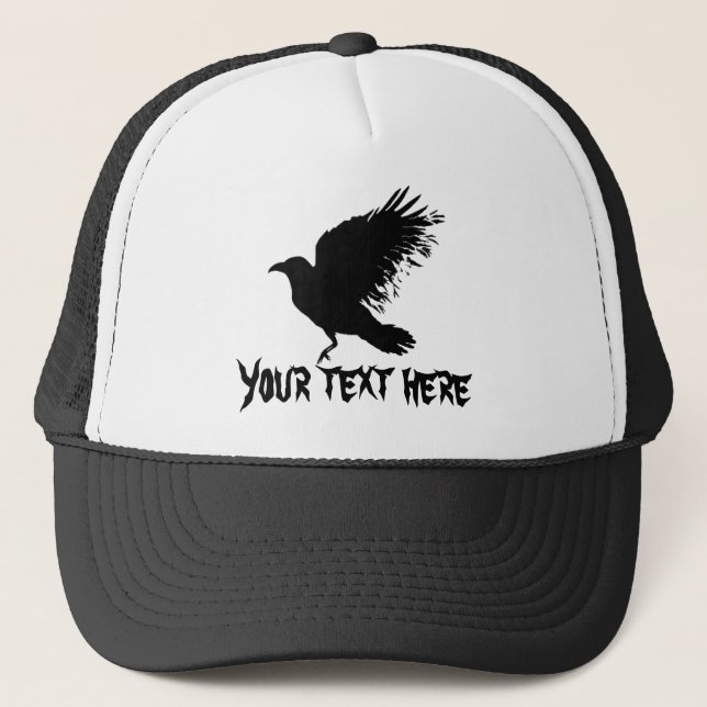 Krähe - Schwarzes Truckerkappe (Vorderseite)